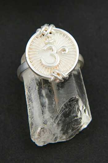 Totapari Silver Plated Sacred Om Ring at Aza Fashions Totapari_Silver Plated Sacred Om Ring _at_Aza_Fashions
