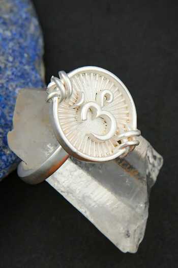 Buy Totapari Silver Plated Sacred Om Ring Buy_Totapari_Silver Plated Sacred Om Ring