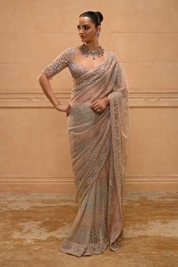 Tarun Tahiliani Baroque Shahi Zardozi Saree With Blouse