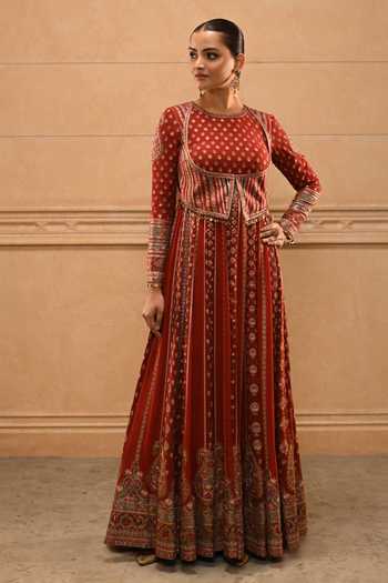 Tarun Tahiliani Kashida Flared Anarkali Set