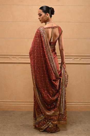 Tarun Tahiliani Zubeda Embroidered Saree With Blouse