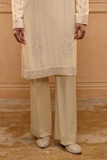 Tarun Tahiliani Beige Georgette Kashida Embroidered Kurta Set Online at Aza Fashions Tarun Tahiliani_Beige Georgette Kashida Embroidered Kurta Set _Online_at_Aza_Fashions