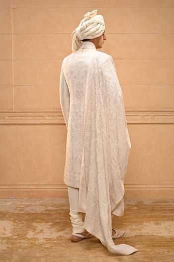 Tarun Tahiliani Chikankari Embroidered Sherwani Set 