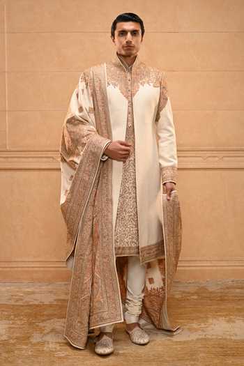 Tarun Tahiliani Kashida Embroidered Sherwani Set 
