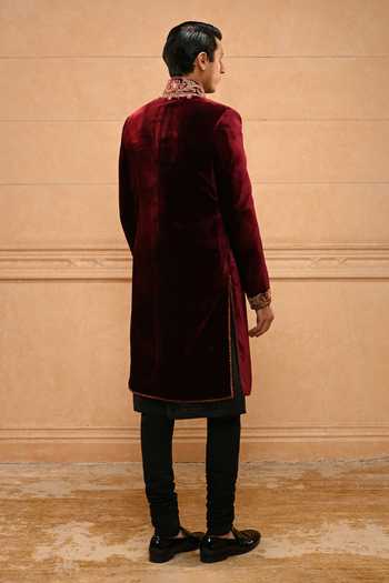 Tarun Tahiliani Zardozi Velvet Sherwani Set 