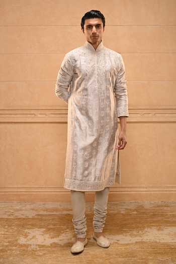 Tarun Tahiliani Multi Color Jacquard, Poplin Resham Dori Kurta Set Online at Aza Fashions Tarun Tahiliani_Multi Color Jacquard, Poplin Resham Dori Kurta Set _Online_at_Aza_Fashions