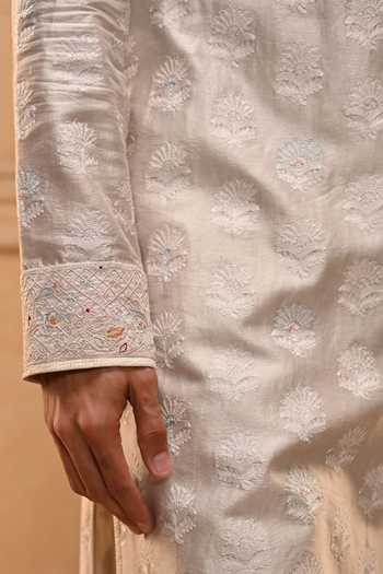 Tarun Tahiliani Multi Color Jacquard, Poplin Resham Dori Kurta Set at Aza Fashions Tarun Tahiliani_Multi Color Jacquard, Poplin Resham Dori Kurta Set _at_Aza_Fashions