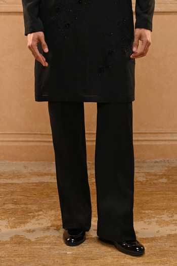Tarun Tahiliani Black Georgette Classic Floral Embroidered Kurta Set Online at Aza Fashions Tarun Tahiliani_Black Georgette Classic Floral Embroidered Kurta Set _Online_at_Aza_Fashions