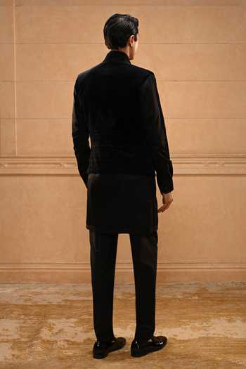 Tarun Tahiliani Contemporary Velvet Waistcoat Set