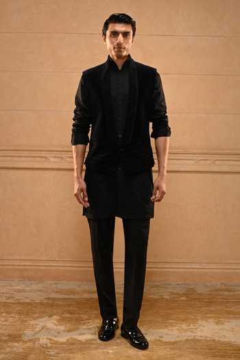Tarun Tahiliani Contemporary Velvet Waistcoat Set