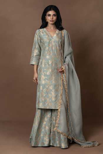 Vishwa By Pinki Sinha Silk Woven Kurta Gharara Set