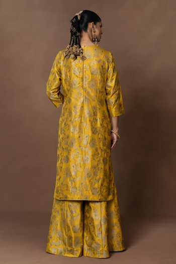 Vishwa By Pinki Sinha Floral Woven Kurta Gharara Set