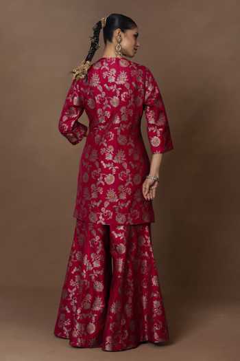 Vishwa By Pinki Sinha Meenakari Woven Kurta Gharara Set