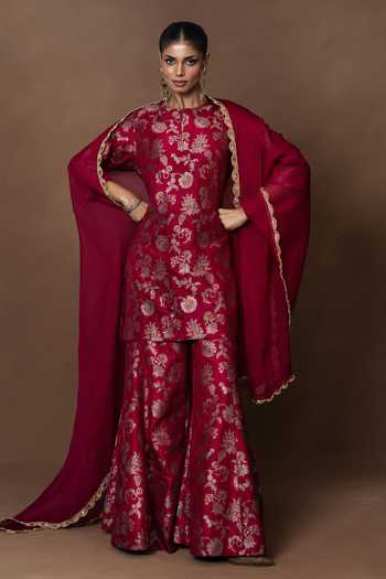 Vishwa By Pinki Sinha Meenakari Woven Kurta Gharara Set
