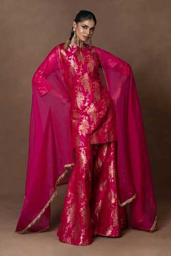 Vishwa By Pinki Sinha Silk Woven Kurta Gharara Set