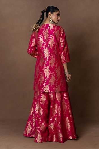 Vishwa By Pinki Sinha Silk Woven Kurta Gharara Set