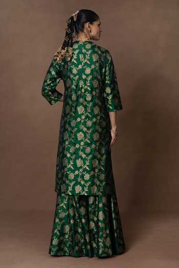 Vishwa By Pinki Sinha Silk Woven Kurta Gharara Set 