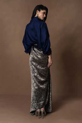 Vishwa By Pinki Sinha Brocade Draped Silk Skirt & Silk Shirt