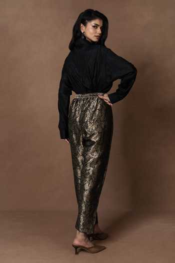 Vishwa By Pinki Sinha Brocade Pant & Solid Shirt Set 