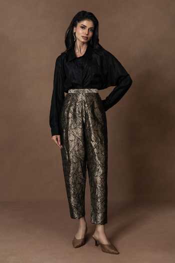 Vishwa By Pinki Sinha Brocade Pant & Solid Shirt Set 