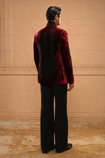 Tarun Tahiliani Embroidered Velvet Bandhgala Set 