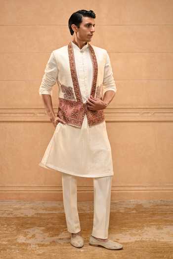 Tarun Tahiliani Kashida Waistcoat Set