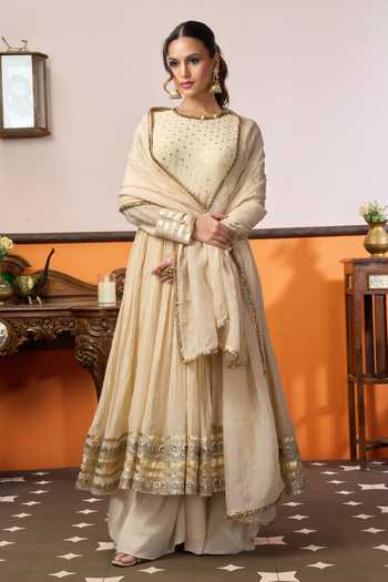 Arje India Chanderi And Cotton Silk Kurta Set 