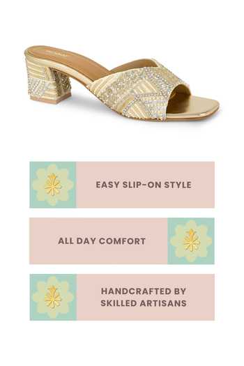 Buy Anaar Off White Desi Debutante Embellished Heels Buy_Anaar_Off White Desi Debutante Embellished Heels