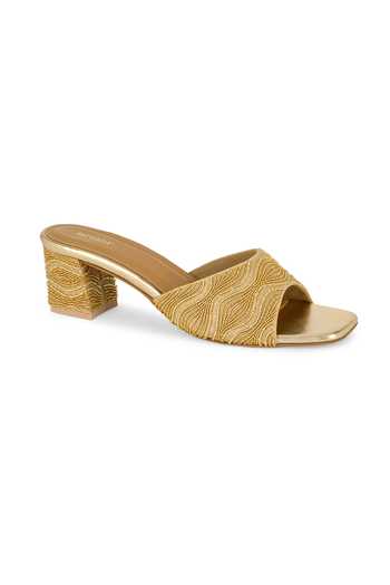 Buy Anaar Gold Wingwoman Blended Woven Heels Online at Aza Fashions Buy_Anaar_Gold Wingwoman Blended Woven Heels _Online_at_Aza_Fashions