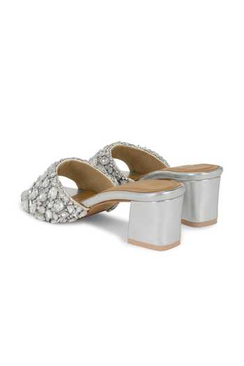 Shop Anaar Silver Heiress Satin Heels Shop_Anaar_Silver Heiress Satin Heels