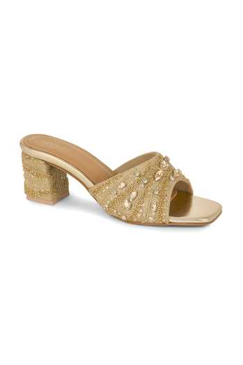 Buy Anaar Gold Muse Inc Blended Woven Heels Online at Aza Fashions Buy_Anaar_Gold Muse Inc Blended Woven Heels _Online_at_Aza_Fashions