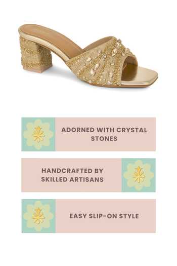 Shop Anaar Gold Muse Inc Blended Woven Heels Shop_Anaar_Gold Muse Inc Blended Woven Heels