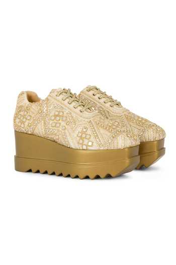 Anaar Gold Band Baja Bling Chiffon Sneakers Online at Aza Fashions Anaar_Gold Band Baja Bling Chiffon Sneakers _Online_at_Aza_Fashions