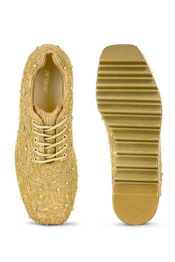 Anaar Wink & Clink Embroidered Wedge Sneakers