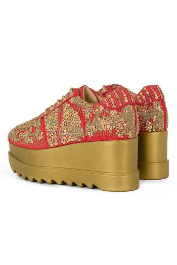 Buy Anaar Red Jodi And Co Embellished Sneakers Online at Aza Fashions Buy_Anaar_Red Jodi And Co Embellished Sneakers _Online_at_Aza_Fashions
