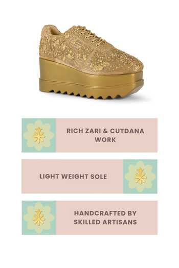 Anaar Gold Dastoor Zari And Cutdana Embellished Sneakers Online at Aza Fashions Anaar_Gold Dastoor Zari And Cutdana Embellished Sneakers _Online_at_Aza_Fashions