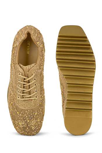Anaar Dastoor Zari & Cutdana Embellished Sneakers