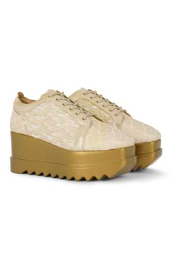 Anaar Gold Toast And Twirl Brocade Sneakers Online at Aza Fashions Anaar_Gold Toast And Twirl Brocade Sneakers _Online_at_Aza_Fashions