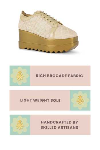 Shop Anaar Gold Toast And Twirl Brocade Sneakers Online at Aza Fashions Shop_Anaar_Gold Toast And Twirl Brocade Sneakers _Online_at_Aza_Fashions