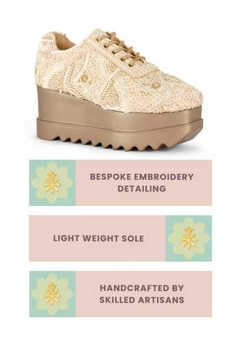 Buy Anaar Off White A Shore Thing Embellished Sneakers Buy_Anaar_Off White A Shore Thing Embellished Sneakers