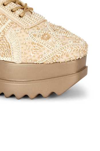 Shop Anaar Off White A Shore Thing Embellished Sneakers Shop_Anaar_Off White A Shore Thing Embellished Sneakers