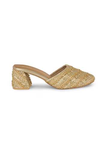 Anaar Gold Ditsy Ritzy Satin Heels Online at Aza Fashions Anaar_Gold Ditsy Ritzy Satin Heels _Online_at_Aza_Fashions