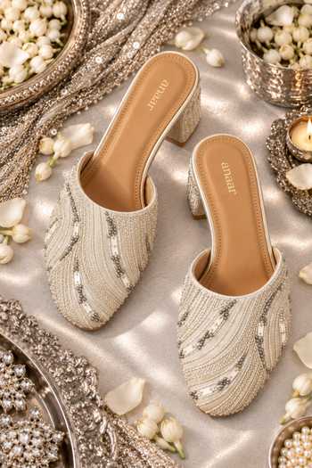 Anaar Electric Rani Geometric Pattern Heels