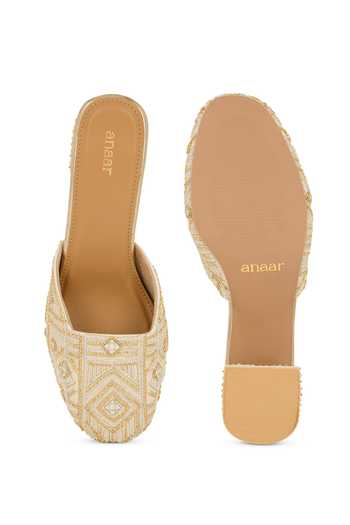 Anaar Smitten Geometric Embellished Block Heels