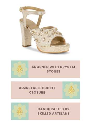 Anaar Ivory Dhoom Dham Brocade Heels Online at Aza Fashions Anaar_Ivory Dhoom Dham Brocade Heels _Online_at_Aza_Fashions