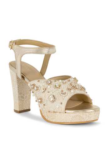 Buy Anaar Ivory Dhoom Dham Brocade Heels Buy_Anaar_Ivory Dhoom Dham Brocade Heels