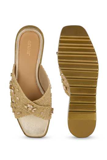 Anaar Shimmerville Strap Embellished Heels