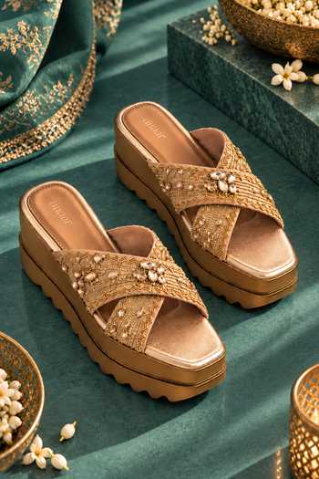 Anaar Shimmerville Strap Embellished Heels