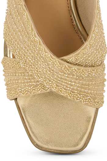 Buy Anaar Gold Jhilmil Zardozi Work Wedges Buy_Anaar_Gold Jhilmil Zardozi Work Wedges