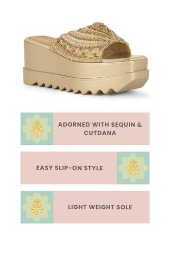 Buy Anaar Gold Spellbound Embellished Platform Wedge Heels Online at Aza Fashions Buy_Anaar_Gold Spellbound Embellished Platform Wedge Heels _Online_at_Aza_Fashions